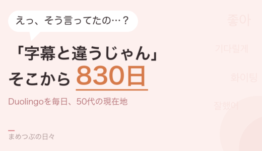 【Duolingo830日】「字幕と違うじゃん」から始まった、50代の韓国語